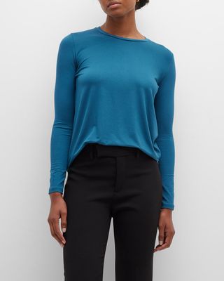Soft Touch Pleated Crewneck Pullover