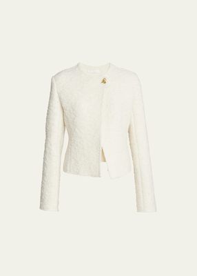 Soft Wool Alpaca Boucle Single-Breasted Jacket