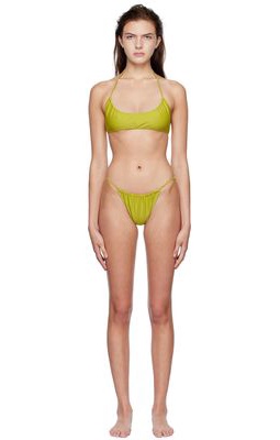 softandwet SSENSE Exclusive Green Halter Bikini