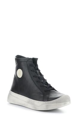 Softinos by Fly London Appe Lace-Up High Top Sneaker in Black Smooth Leatherther 