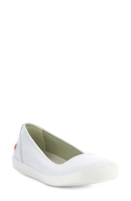 Softinos by Fly London Fly London Ilsa Ballet Flat in 007 White Smooth Leather