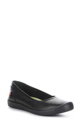 Softinos by Fly London Fly London Ilsa Ballet Flat in 008 Black Smooth Leather