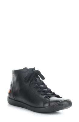 Softinos by Fly London Ibbi Lace-Up Sneaker in 022 Black Supple Leather 