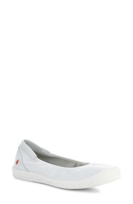 Softinos by Fly London Ilme Ballet Flat in White Smooth 