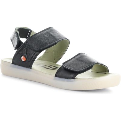 Softinos by Fly London Indu Sandal in Black Smooth