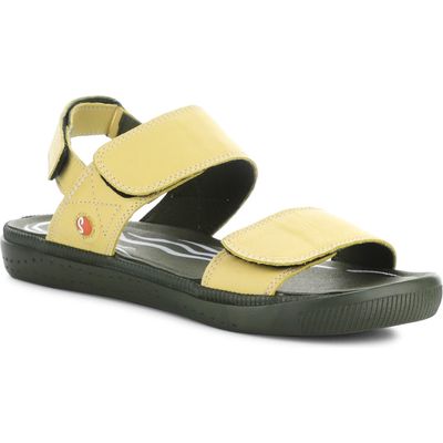 Softinos by Fly London Indu Sandal in Light Yellow Smooth 