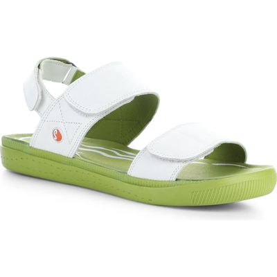 Softinos by Fly London Indu Sandal in White Smooth 