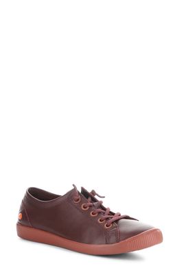 Softinos by Fly London Isla Sneaker in Dark Red Smooth Leather