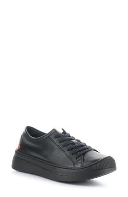 Softinos by Fly London Platform Sneaker in Black Smooth Leather 