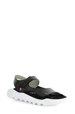 Softinos by Fly London Weal Sandal in Black Smooth Leather