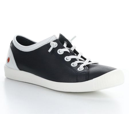 Softino's Navy Leather Fashion Sneakers - Isla