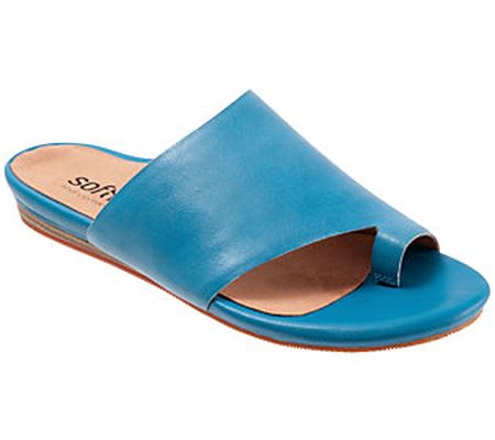 SoftWalk Leather Comfort Toe Ring Slide Sandals - Corsica