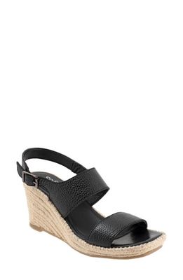 SoftWalk® Hartley Slingback Espadrille Wedge Sandal in Black 