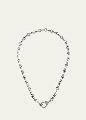 Soho Chain with Diamond Pave Circle Claw Clasp Necklace