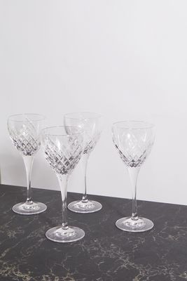 Soho Home - Barwell Set Of Four Cut Crystal White Wine Glasses - Neutrals
