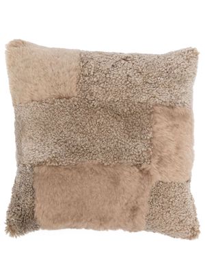 Soho Home sheepskin square cushion - Brown