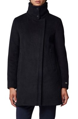 Soia & Kyo Abbi Wool Blend Coat with Removable Quilted Puffer Bib in Black