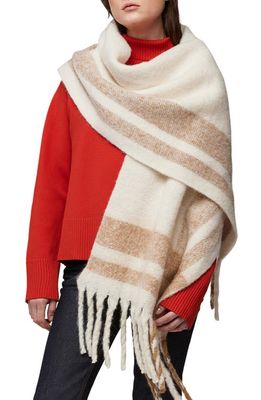 Soia & Kyo Jessi Stripe Fringed Scarf in Powder