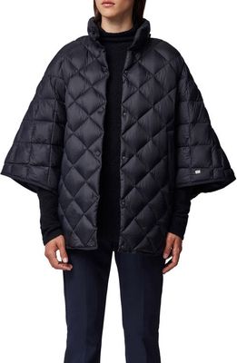 Soia & Kyo Kirsten Water Repellent Down Cape Coat with Removable Scarf in Black