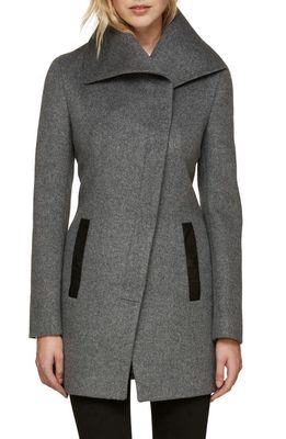 Soia & Kyo Slim Fit Asymmetrical Wool Blend Coat in Ash