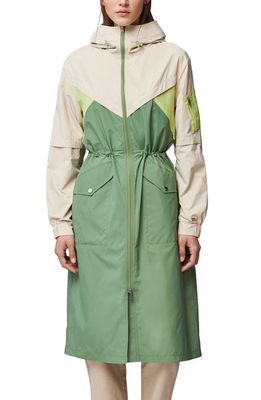Soia & Kyo Water Repellent Colorblock Raincoat in Green Multicolor