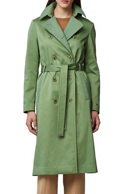 Soia & Kyo Water Repellent Cotton Blend Trench Coat in Moss