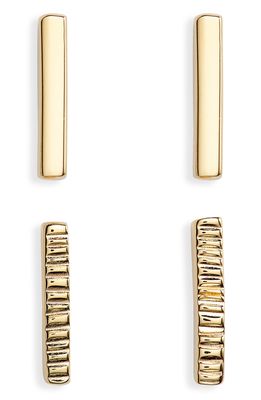 SOKO Set of 2 Meta Bar Stud Earrings in Gold