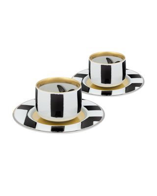 Sol Y Sombra Espresso/Coffee Cups & Saucers, Set of 2