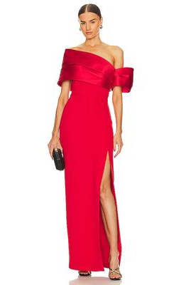 SOLACE London Alexis Maxi Dress in Red