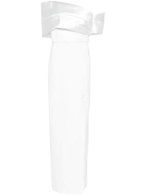 Solace London Alexis off-shoulder maxi dress - White