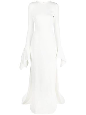 Solace London Blake flared-cuffs gown - White