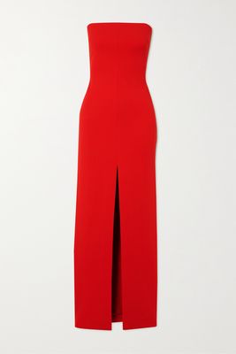 Solace London - Bysha Strapless Stretch-crepe Maxi Dress - Red