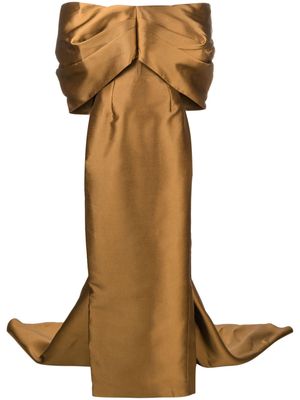 Solace London Delphina draped off-shoulder gown - Gold