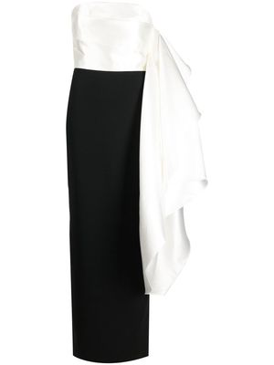 Solace London drape-detail sleeveless gown - White
