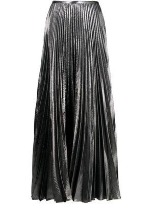 Solace London Henley metallic pleated maxi skirt - Black
