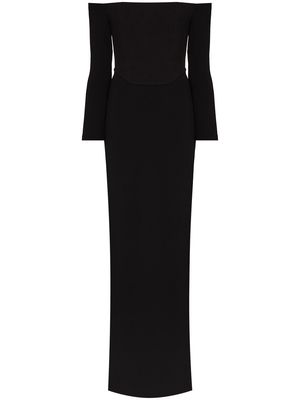 Solace London Kae off-shoulder gown - Black