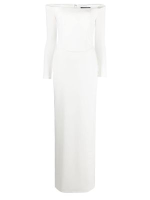 Solace London Kae off-shoulder gown - White