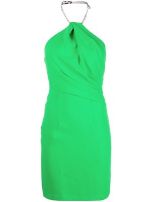 Solace London Kami crystal-embellished mini dress - Green