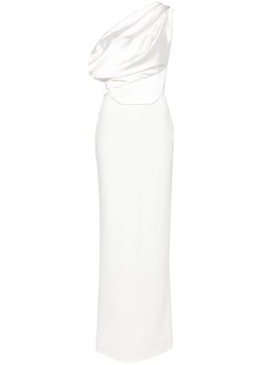 Solace London Kara draped bridal dress - White