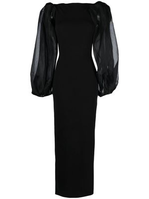 Solace London Karla puff-sleeves maxi dress - Black