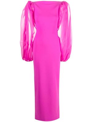 Solace London Karla semi-sheer sleeved maxi dress - Pink