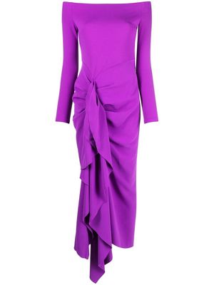 Solace London Lotus off-shoulder maxi dress - Purple