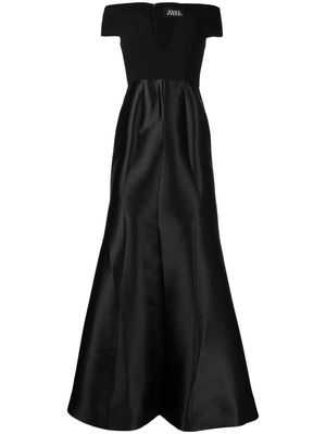 Solace London off-shoulder flared dress - Black