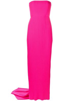 Solace London pleated strapless dress - Pink