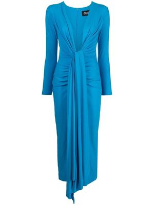Solace London plunge midi-dress - Blue
