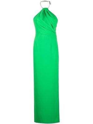 Solace London Riva crystal-embellished gown - Green