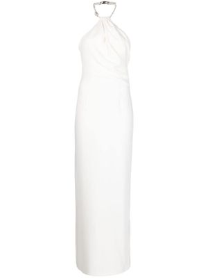 Solace London Riva crystal-embellished gown - White