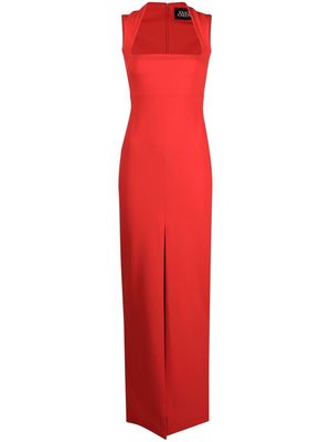 Solace London Sofia square-neck maxi dress - Red