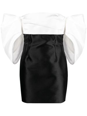 Solace London Solace Elina puff-sleeve minidress - Black
