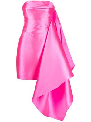 Solace London strapless satin-finish dress - Pink